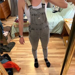 Gray Denim Overalls